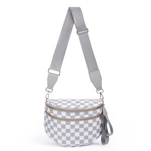 3991 Checkered Crossbody Bag Nylon Bum Bags Spacious Handbags Checkered